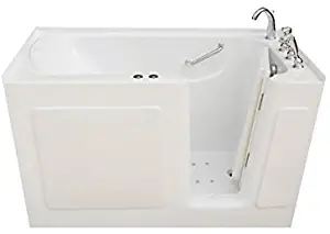 Signature Bath LPI5430-C-RD Walkin Air Injection and Whirlpool Bathtub with Right Drain and Door, 54" x 30" x 38", White