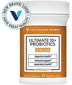 Ultimate 10+ Probiotics, 13 Billion CFUs for Digestive Health, Immune Support and Respiratory Health (30 Vegetable Capsule) by the Vitamin Shoppe