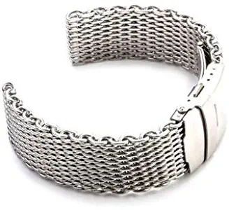 20mm Stainless Steel Shark Mesh Milanese Bracelet Watch Band