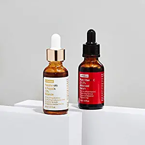 By Wishtrend 2 Step Skin Enhancer Set, Highly concentrated Vitamin C Serum & Propolis Ampoule