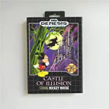 Game Card Castle Of Illusion starring Mickey - USA Cover With Retail Box 16 Bit MD Game Card for Sega Megadrive Genesis Video Game Console