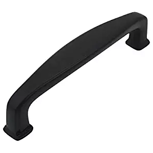 25 Pack - Cosmas 4390FB Flat Black Modern Cabinet Hardware Handle Pull - 3-1/2" Inch (89mm) Hole Centers