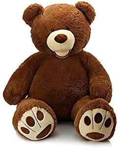 MorisMos Giant Teddy Bear with Big Footprints Big Teddy Bear Plush Stuffed Animals Dark Brown for Boy,Children,Boyfriend