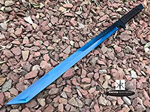 Knives Remembered Monogram Sword, Custom Sword, Ninja Sword, Hunting Machete, Personalized Sword, Engraved Swords, Ninja Machete (Blue)