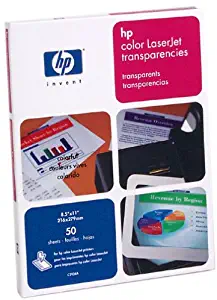 HP Premium LaserJet Transparency Film for Laser Printers, 50 Sheets (C2934A)