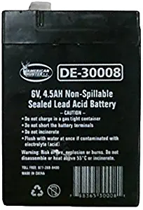 AMERICAN HUNTER Rechargeable Battery 30008 6 Volt Lead Acid 4.5 mAh