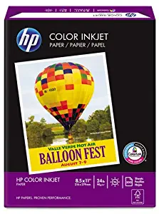 HP Products - HP - Color Inkjet Paper, 96 Brightness, 24lb, 8-1/2 x 11, White, 500 Sheets/Ream - Sold As 1 Ream - The perfect choice for high impact documents that include both vibrant color graphics and text. - Its extra smooth surface and bright white color produce blacker blacks and richer colors that make your work stand out. - It's highly opaque so you can print both sides with minimal show through. - Acid-free for archival quality. -