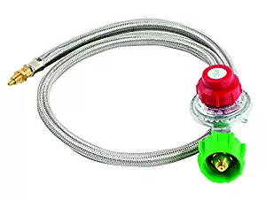 Bayou Classic M5HPR, 0-5 PSI Adjustable Regulator with Stainless Braided Hose