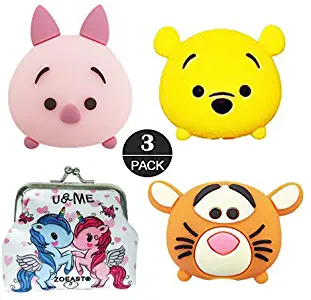 ZOEAST(TM) 3pcs Good Friend Yellow Bear Tiger Pig Animal Protector USB Charger Saver Charging Data Earphone Line Compatible with All iPhone iPad iPod Most Android (Piglet Pooh Tigger)