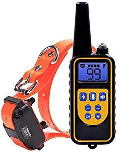 NACRL Dog Training Collar with LED Light - Electronic Rechargeable Dog Shock Collar - Vibration,Shock,Light,Beep 4 Training Modes Remote and Receiver Waterproof Up to 1000yd Remote Range