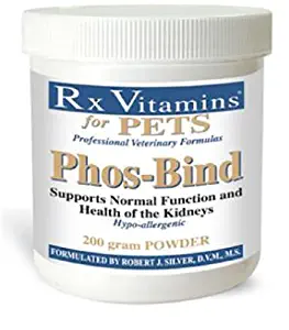 Rx Vitamins for Pets Phos-Bind for Dogs & Cats - Supports Normal Function & Health of Kidneys - Hypoallergenic - 200g Powder