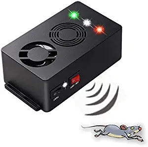 Angveirt Under Hood Rodent Repeller Battery Operated Rodent Pest Repellent Mouse Rat Squirrel Repeller Electronic Ultrasonic Mice Repeller with Strobe Lights Deterrent Under Hood Animal Repeller