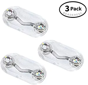 Readerest Magnetic Eyeglass Holders, Shark Tank Product (3 Pack), Made in USA (Clear Crystal)