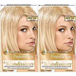 L'Oreal Paris Superior Preference Fade-Defying + Shine Permanent Hair Color, Extra Light Natural Blonde, Pack of 2, Hair Dye