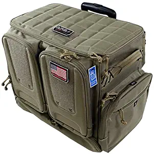 G.P.S. Tactical Rolling Range Bag, Holds 10 Handguns and Related Shooting Gear