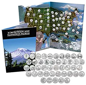 National Park Quarters Complete Date Set America the Beautiful Coins in Deluxe Color Book