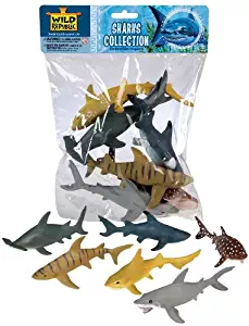 Wild Republic Shark Polybag, Educational Toys, Kids Gifts, Aquatic, Zoo Animals, Shark Toys, 6-Pieces