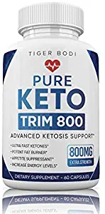 Pure Keto Trim 800 Pill - Keto Trim Fit Fast Weight Loss Diet Pill Supplement for Energy, Focus - Exogenous Ketones for Rapid Ketosis - Ketogenic BHB for Men Women (60 Capsules)