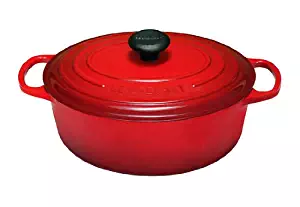 Le Creuset Signature Enameled Cast-Iron 5-Quart Oval French (Dutch) Oven, Cerise (Cherry Red)