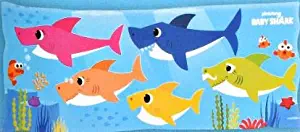 Baby Shark Decorative Body Pillow Cover - Kids Super Soft 1-Pack Bed Pillow Cover - Measures 20 Inches x 54 Inches