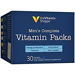 The Vitamin Shoppe Men's Complete Vitamin Packs, 30 Day Supply, Antioxidant Supplements That Supports Energy Production, Immune Men's Health, Contains Vitamins, Minerals, Herbs More (30 Packet)