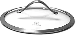 Calphalon Contemporary Hard Anodized Aluminum Dishwasher-Safe Nonstick Cookware Glass Lid, 9", Clear