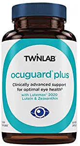 Twinlab OcuGuard Plus Lutein and Zeaxanthin - Blue Light Blocking Eye Vitamins For Eye Health, Eye Protection & Eye Strain From Computer, Cell Phone & TV Use (60 Caps)