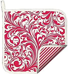 Michel Design Works Candy Cane Cotton Potholder, Red