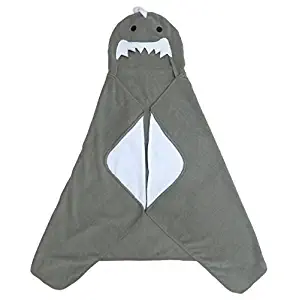 Shark Hooded Bath Towel Skyline Gray