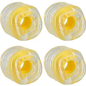 Shark Wheels California Roll Clear with Yellow Hubs Skateboard Wheels - 60mm 78a (Set of 4)