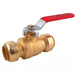 SharkBite 22185-0000LFA Ball Valve 3/4 Inch x 3/4 Inch, Water Valve Shut Off, Push-to-Connect, PEX, Copper, CPVC, PE-RT, brass