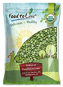 Organic Green Split Peas, 5 Pounds - Non-GMO, Kosher, Raw, Dried, Great for Pea Soup, High in Protein and Fiber, Bulk, Product of Canada