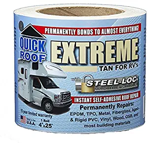 Cofair T-UBE425 Quick Roof Extreme with Steel-Loc Adhesive, Tan for RVs - 4" x 25'