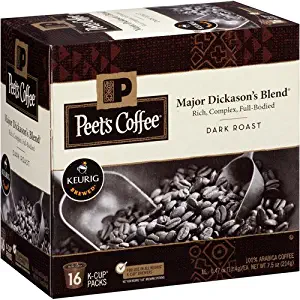Peet's Coffee, K-Cup Single Serve Coffee,(0.47oz Each), 7.5oz Box, 16 Count (Pack of 3) (Choose Flavors Below) (Major Dickason's Blend)