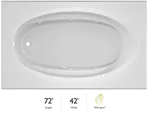 Jacuzzi J4D7242WLR1XXW White 72" x 42" Signature Drop In Whirlpool Bathtub with 6 Jets, Air Controls, Left Drain and Right Pump