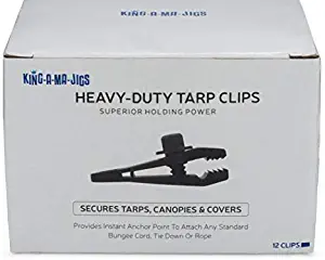 12 Pack - Tarp Clips - 12 Heavy Duty Tarp Clips - Secures Tarps, Tents, Awnings, Banners or Covers - Locking Clamp Design for Superior Holding Power (12 Pack)