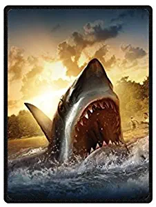 HommomH 60" x 80" Soft Blanket Air Conditioning Great White Shark 1