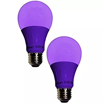 Sleeklighting LED A19 Purple Light Bulb, 120 Volt - 3-Watt Energy Saving - Medium Base - UL-Listed LED Bulb - Lasts More Than 20,000 Hours 2pack