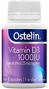 Ostelin Vitamin D3 - Strengthening Healthy Bones and Muscle - Boost Immunity - 1000IU - 1 Daily Supplement 130 Capsules