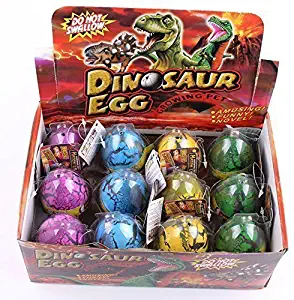 GracesDawn 12 Pack Dinosaur Egg Cute Magic Growing Dinosaur Egg Add Water Child Gift Hatching Inflatable Toy(Color Cracks)