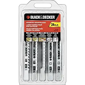 BLACK+DECKER 75-626 Assorted Jigsaw Blades Set, Wood and Metal, 24-Pack