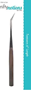 Nifty Notions Smooth 6" Bent Tweezers - Perfect for Sergers