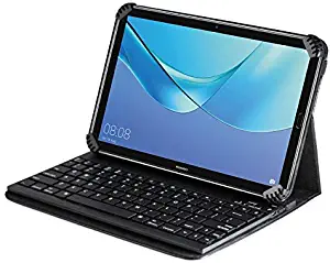 Navitech Folding Leather Folio Case Cover & Stand with Removable Bluetooth Keyboard Compatible with The Acer Iconia One 10 Tablet B3-A40FHD