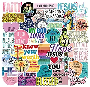 Inspirational Waterproof 50-Pack Vinyl Sticker Bomb Christian Decal Graffiti Roll Mix Water Bottle Car Skateboard Laptop Luggage