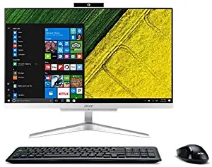 2019 Acer Aspire All-in-One 23.8" FHD Desktop | Intel Quad Core i5-8250U (Beat i7-7500U) | 12GB DDR4 RAM | 256GB SSD Boot + 1TB HDD | 802.11ac | USB 3.1 | Wireless Keyboard & Mouse | Windows 10