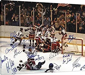 Canvas Wall Art: Miracle on Ice 1980 US Olympic Hockey Team Autograph Replica Print (24x36)