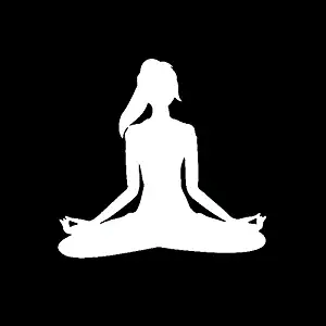 Girl Meditating Namaste Vinyl Decal Sticker | Cars Trucks Vans Walls Laptops Cups | White | 5.5 inches | KCD1007