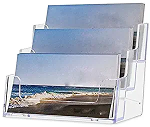 Fashionclubs Clear Acrylic Business Card Holders 3 Compartments 4