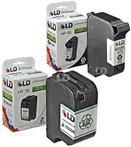 LD Remanufactured Ink Cartridge Replacements for HP 45 & HP 78 (1 Black, 1 Color, 2-Pack)