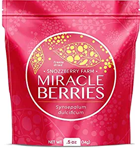 Intro-Pack Miracle Berries by The Snozzberry Farm, contains 88 berry halves, freeze dried 100% Miracle Fruit, Non-GMO, Grown in the USA, Makes sour sweet, great for flavor tripping parties